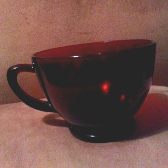 Royal Ruby Red Vintage Glass Punch Tea Cup Anchor Hocking Coffee Teacup Cafecore - Picture 4 of 9